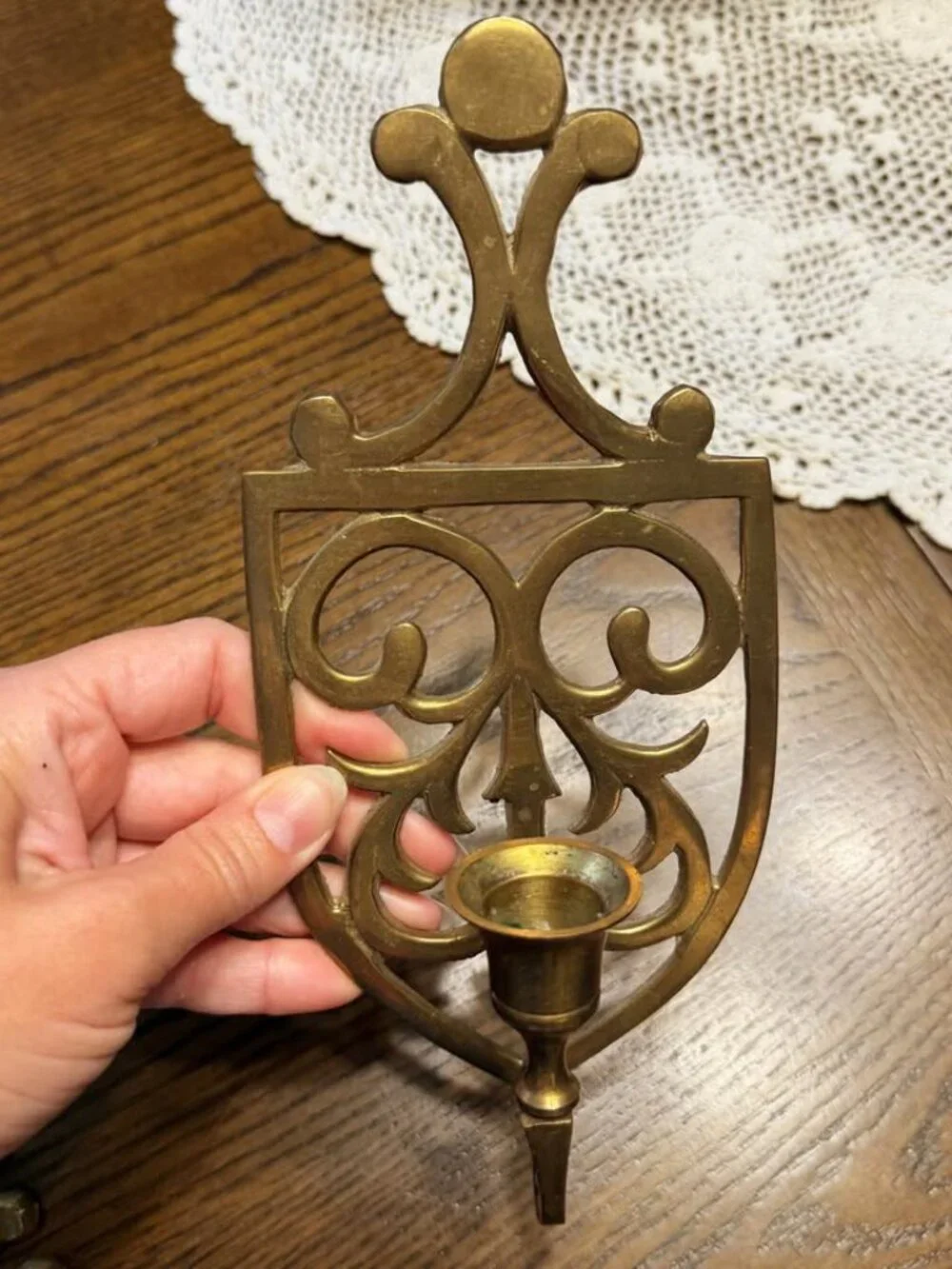 Vintage Wall Sconces Set of 3 Brass Gold Tone